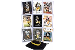 G.O.A.T CHASER Pittsburgh Steelers Football Legends Cards: Ben Roethlisberger, Jerome Bettis, Franco Harris, Hines Ward, Troy Polamalu, Terry Bradshaw, James Harrison, Antonio Brown, Jack Ham (9) Assorted GOAT Card Hall of Fame Gift Pack