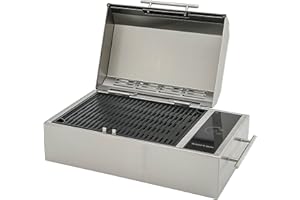 Kenyon Frontier Portable Electric Grill, Waterproof Digital Touch Control, UL-Approved For Indoor And Outdoor Use, Stainless Steel, Rust-Proof Grill, Quick Heat Up, Dishwasher Safe, 120V