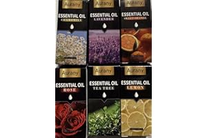 AURANY Essential Oils Chamomile, Rose, Lavender, Tea Tree, Lemon, Sweet Orange 6 Pack