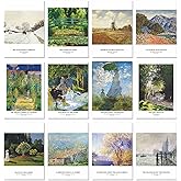 A ART·ZONE Monet Greeting Cards (30 Cards) 5.6x4 Inches Blank Postcard Set