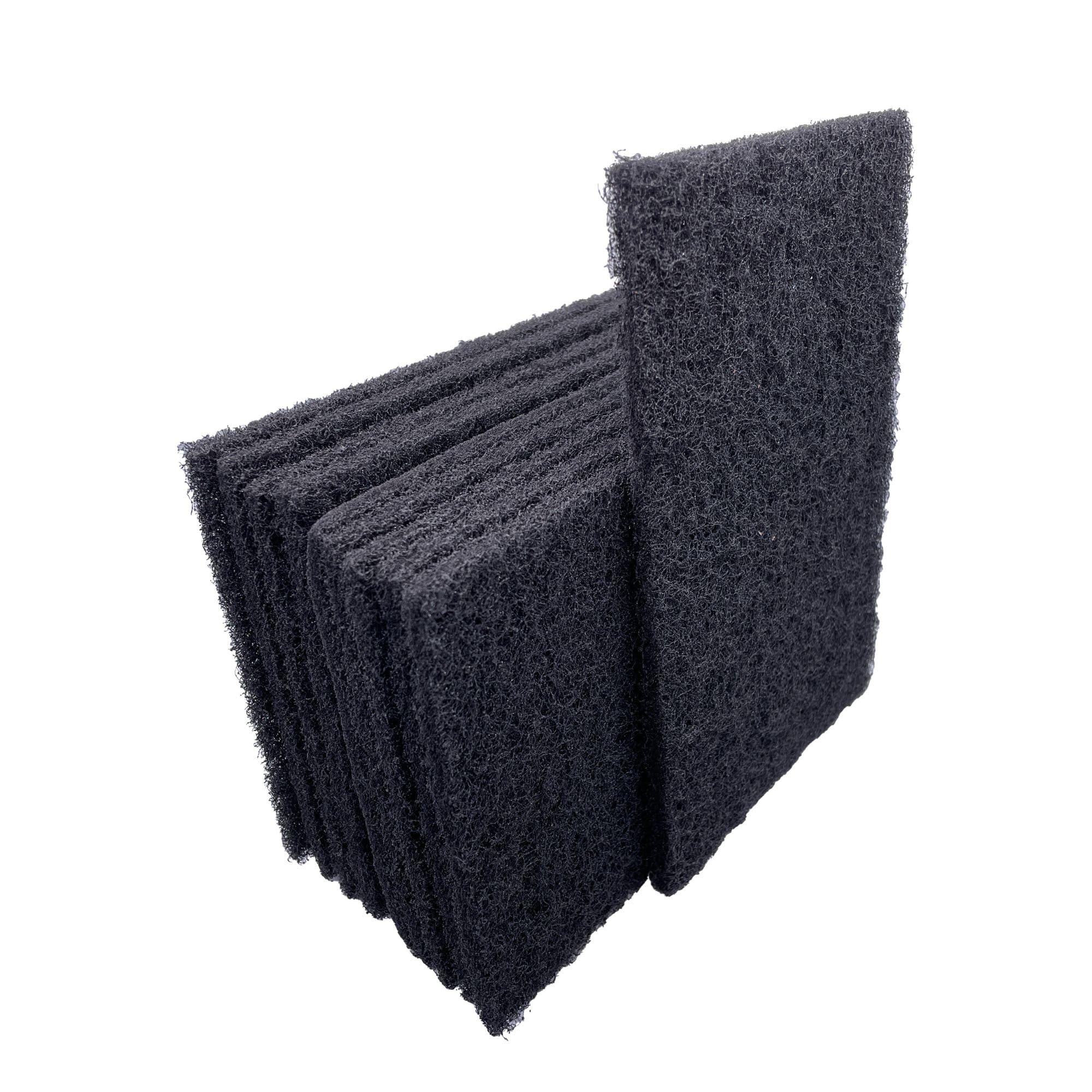 VSM 401769 Abrasive Hand Pad, 6" x 9", Medium Grade, Black (Pack of 10)