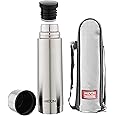 Milton Thermosteel Plain Lid 1000, Double Walled Vacuum Insulated Thermos 1000 ml 34 oz 1 Ltr 24 Hours Hot and Cold Water Bottle with Cover, Stainless Steel, BPA Free,Leak Proof Silver