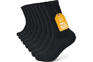 Brula Mens 98% Cotton Cushioned Crew socks, Moisture-wicking Breathable Soft Athletic Performance Boot Socks