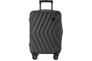 BAGSMART Carry On Luggage, PC Hardside Suitcase 22x14x9 Airline Approved, 20 Inch Travel Carry-on Luggage with Spinner Wheels, Lightweight Rolling Suitcases for Men Women,Black