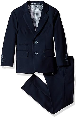 Isaac Mizrahi Boys' Little Textured 2pc Slim Fit Solid Suit, Navy, in  Kuwait Whizz Suits