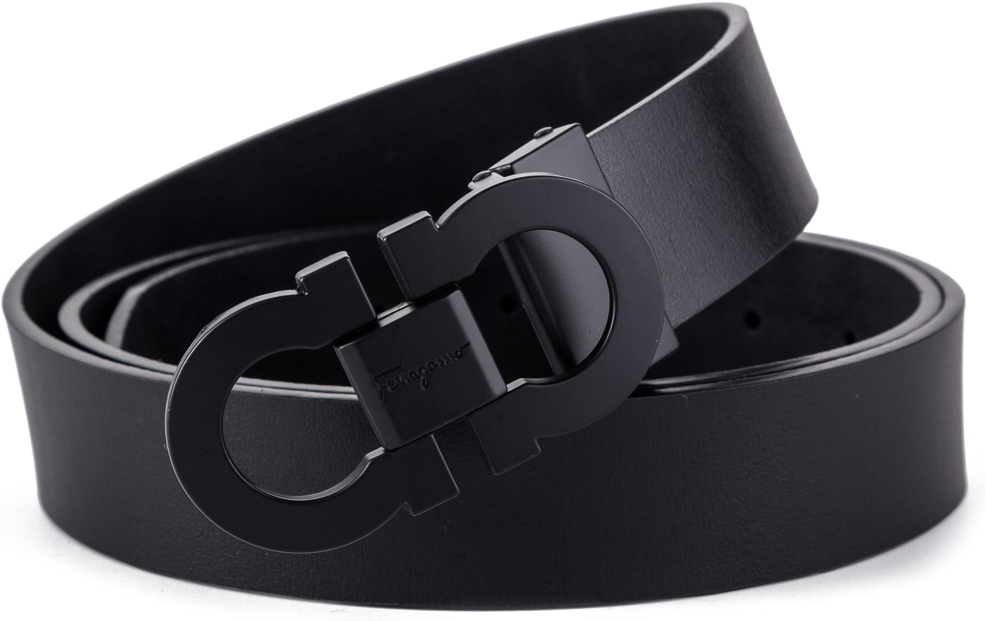Men's Fashion Dress Belt Comfort Leather Adjustable Buckle by Trim to Fit