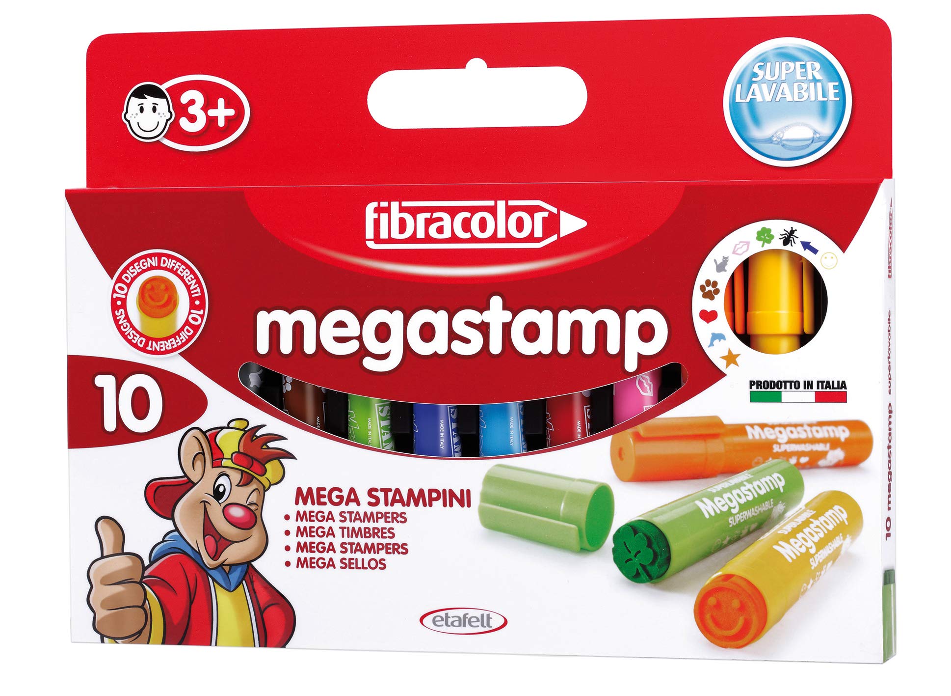 FIBRACOLOR Megastamp Pack of 10 Markers Mould Size Maxi Assorted Designs Superwashable