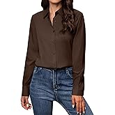 Gleeivy Button Down Shirts for Women Classic Fit Dress Shirt Work Business Casual Long Sleeve Blouse Tops