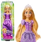 Mattel Disney Princess Toys, Rapunzel Fashion Doll, Sparkling Look with Blonde Hair, Blue Eyes & Tiara Accessory, Inspired by