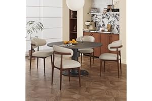 Daluvenix Wooden Dining Chairs Set of 4, Upholstered Fabric Seats and Backrests, Solid Wood Frame, Farmhouse Dining Chairs wi