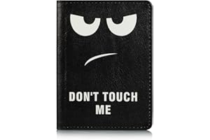 UUcovers Passport Holder Cover Case PU Leather RFID Blocking Card Pockets Holder Cute Luggage Magnetic Wallet Passport Holder Case for travel Women Men, Don't Touch