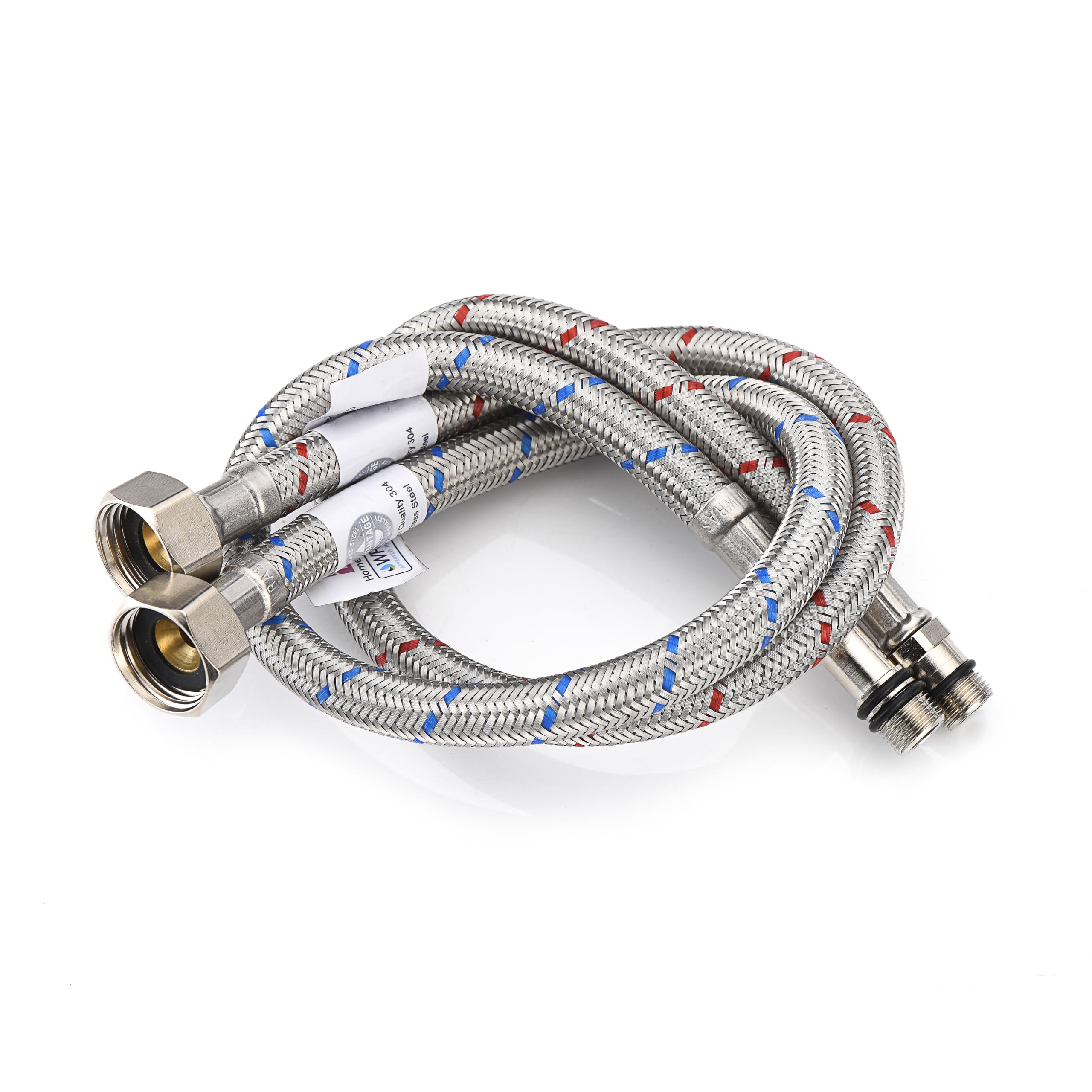 Home Range Flexible Tap Connector M12 x 1/2" BSP 600mm Braided Stainless Steel Flexi Hose | WRAS Approved Kitchen Sink & Basin Monobloc Tap Pipe | Pack of 2 | 5 Lengths: 400mm–900mm