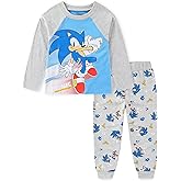 SEGA Sonic the Hedgehog Boys 2-Piece Long Sleeve Shirt and Pants Set for Toddler and Big Kids