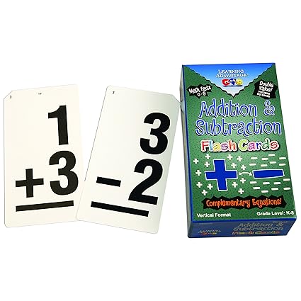 Double Value Vertical Flash Cards Addition Subtraction