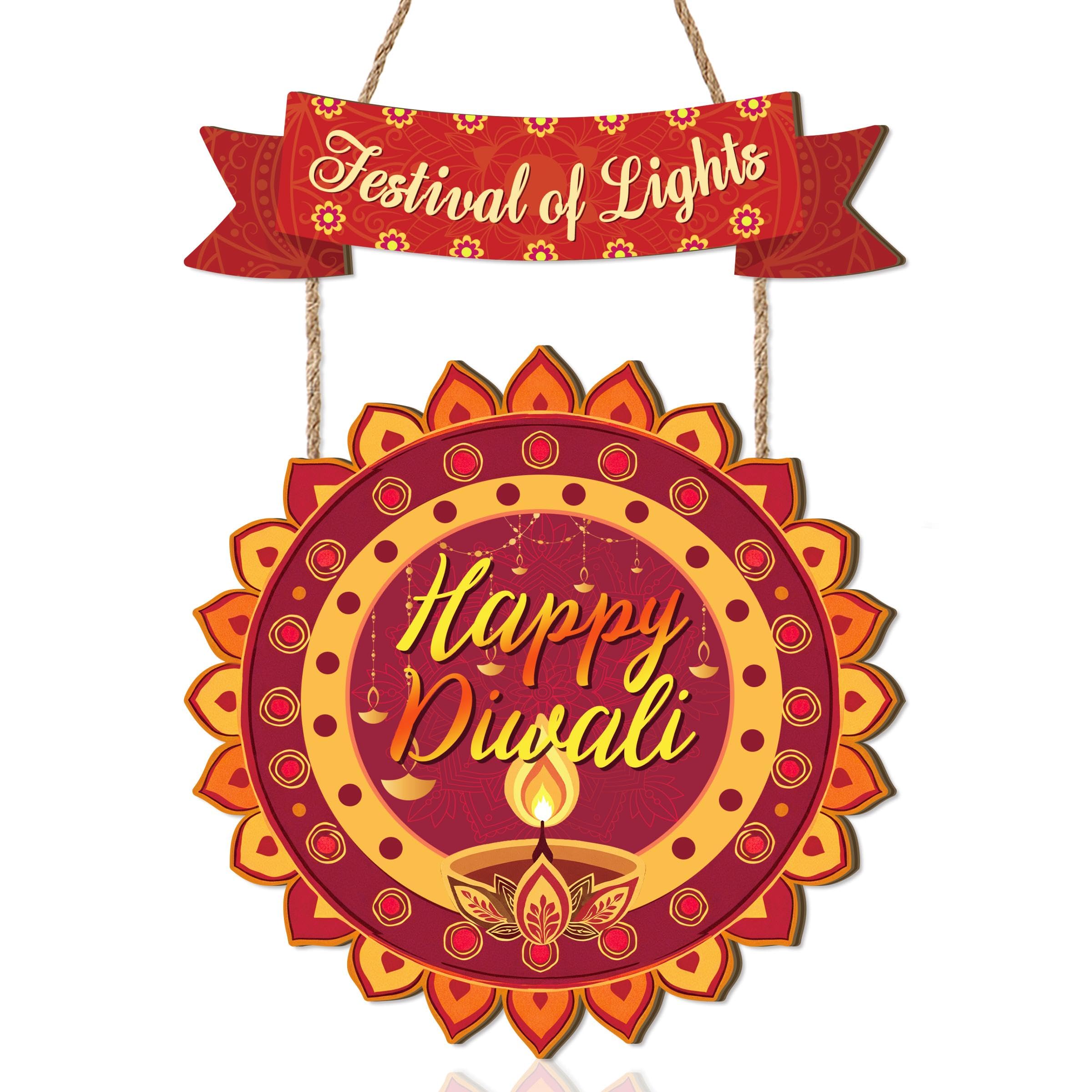 Photo 1 of Aryroi Happy Diwali Sign,Indian Festival of Light Wall Plaque,India Diwali Decoration for Wall,Lotus Lights Diyas Door Sign,Hindu Dewalee Greeting Wall Hanger for Home Party Porch Yard Room Office