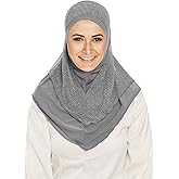 Jazvano Instant Hijab for Women and Muslim Girls - Soft Scarf Easy to Wear Headscarf - Spun Gold Jilbab Daily Islamic 1pc