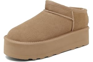 Meik Mangni Women's Ultra Mini Platform Fashion Boot Classic Short Ankle Boot Cloud Warm Fur Lined Snow Boots Anti-Slip Winter Boots for Outdoor,Size: 6-10 US