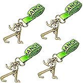 Mimanchi 2" x 8' Strap w/RTJ Cluster Hook,4 Pack,Recovery Winch Strap,Replacement Automatic Tie Down Strap for Tow Trucks,Vehicle Wrecker tie Down Straps for Towing