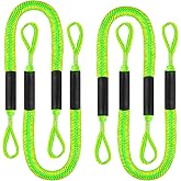 Boat Bungee Dock Lines Bungee Dock Lines for Boats Mooring Rope Bungee Cord Docking String Shock Bungee Docking Ropes for Boat Kayak, Jet Ski, Pontoon, Canoe, Power Boat WaveRunner Green (4X)