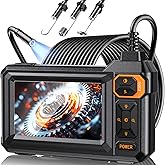 Endoscope Camera with Light, 1920P HD Borescope Inspection Camera with 4.3" IPS Screen, AukonVee IP67 Waterproof with 8 LEDs & 16.5ft Semi-Rigid Snake Camera for Automotive Pipe Tools Gadgets for Men