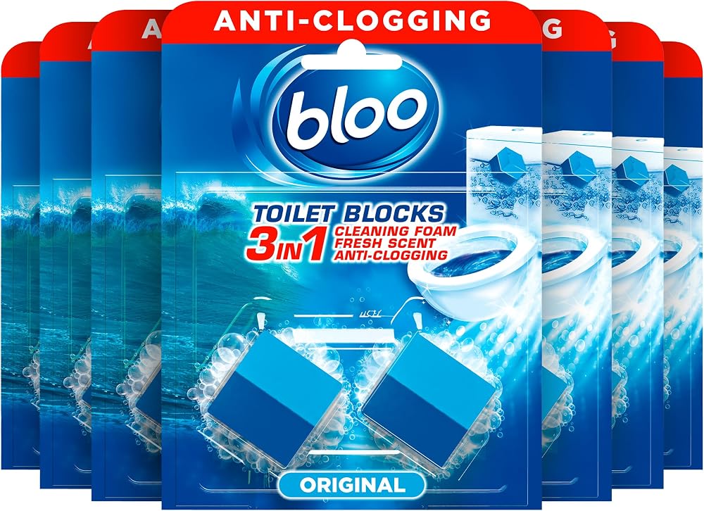 Bloo Toilet Blocks 14 Pack - In-Cistern Cleaner with Blue Water Technology