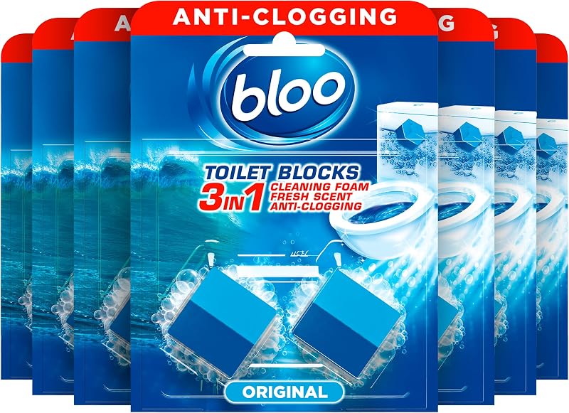 Bloo Toilet Blocks 14 Pack - In-Cistern Cleaner with Blue Water Technology