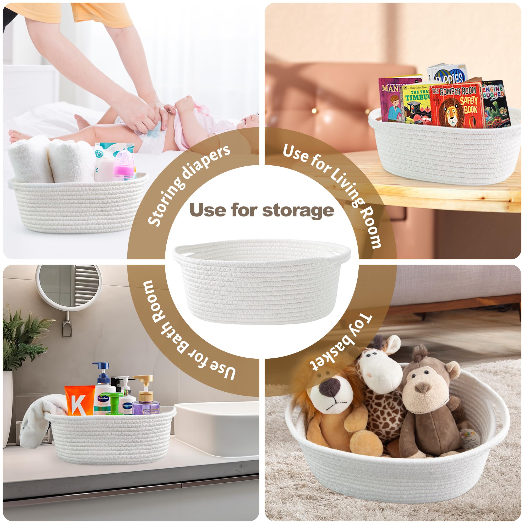 Small Woven White Gifts Basket for Storage Empty with Ribbons and Bags Durable Cute Gifts 12