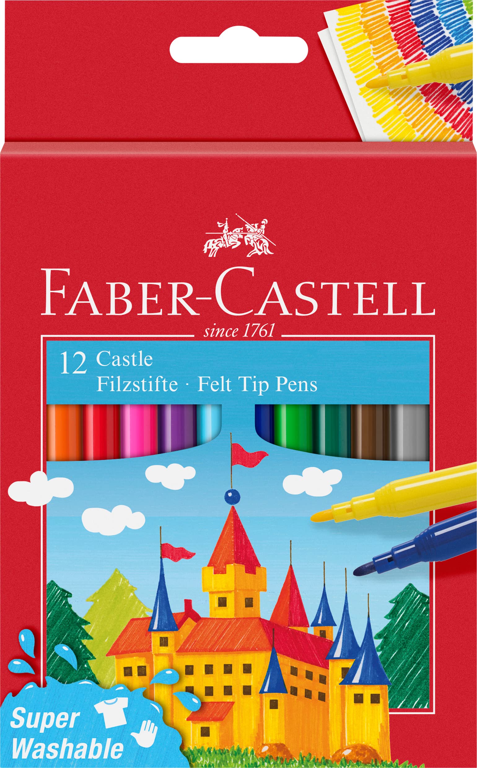 Faber-Castell Castle 554201 Felt Tip Pen 12 Cardboard Case