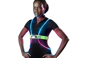noxgear Tracer2 Multicolor Light Up and Reflective Running Vest | Rechargeable, Ultra-bright Running Lights for Runners