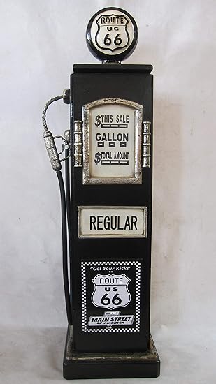 Retro Vintage Cd Dvd Cabinet Route 66 Petrol Pump Dark Green