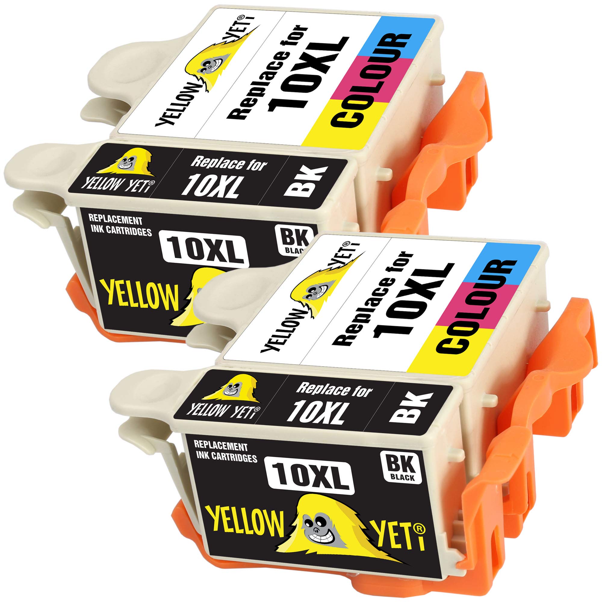 YELLOW YETI Replacement for Kodak 10 10XL 10B 10C Ink Cartridges compatible with Kodak ESP 3 5 7 9 3250 5100 5210 5250 5300 5500 6100 6150 7250 9250 Hero 6.1 7.1 9.1 (2 Black + 2 Colour)