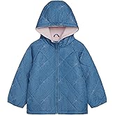 Carter's Baby Girls Midweight Quilted Fall Coat, Chambray, 12 Months