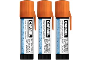 Carmel Livestock Paint Crayon (Pack of 3, Retractable Livestock Crayon, Orange)