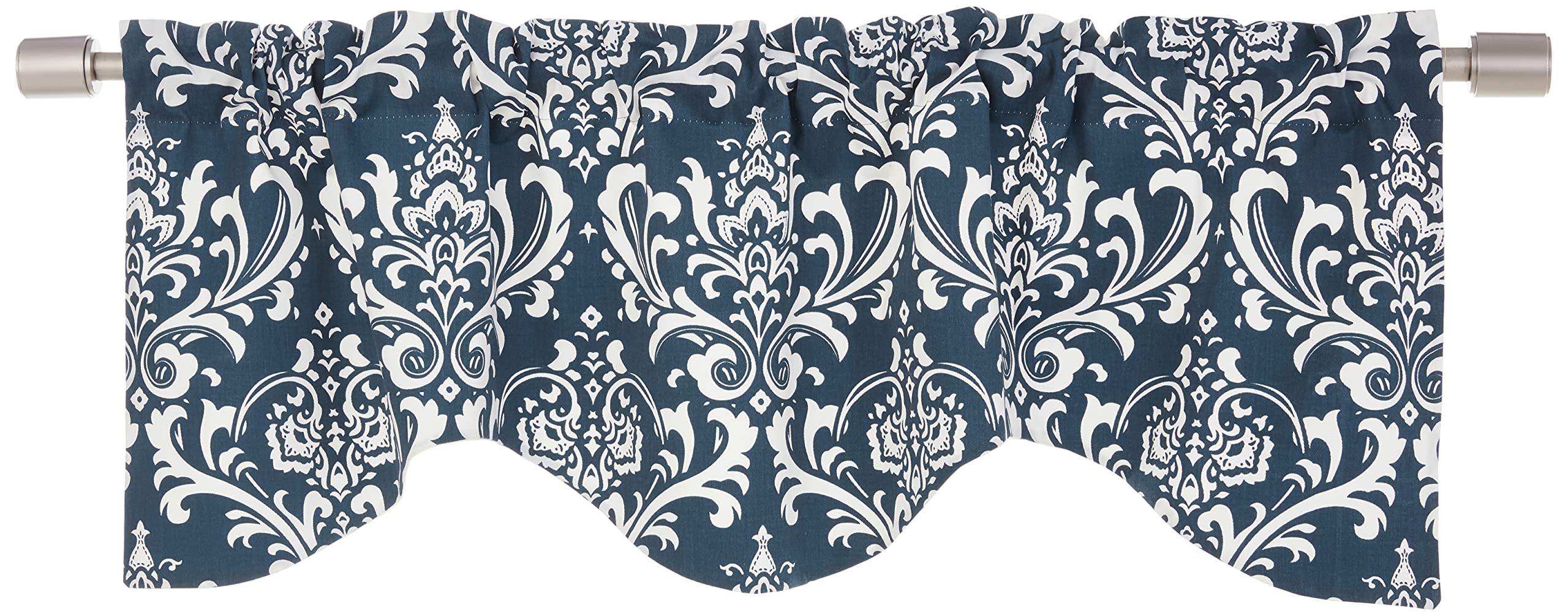 RLF HOME Royal Damask M Shaped Valance, Navy