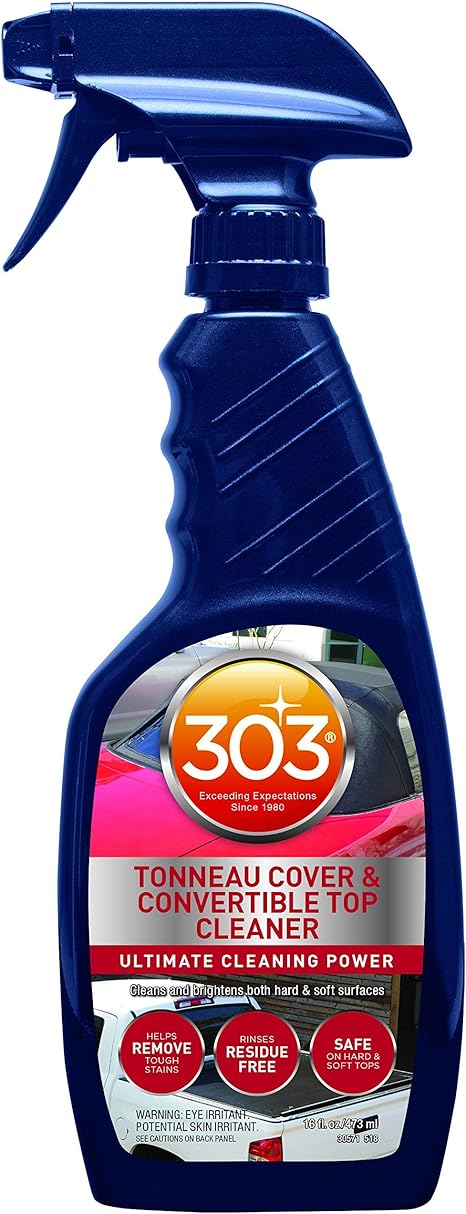 Amazon Com 303 30571 Products Automotive Tonneau Cover And Convertible Top Cleaner Vinyl And Fabric Top Cleaner Ultimate Cleaning Power Helps Remove Tough Stains Rinses Residue Free 16 Fl Oz Automotive