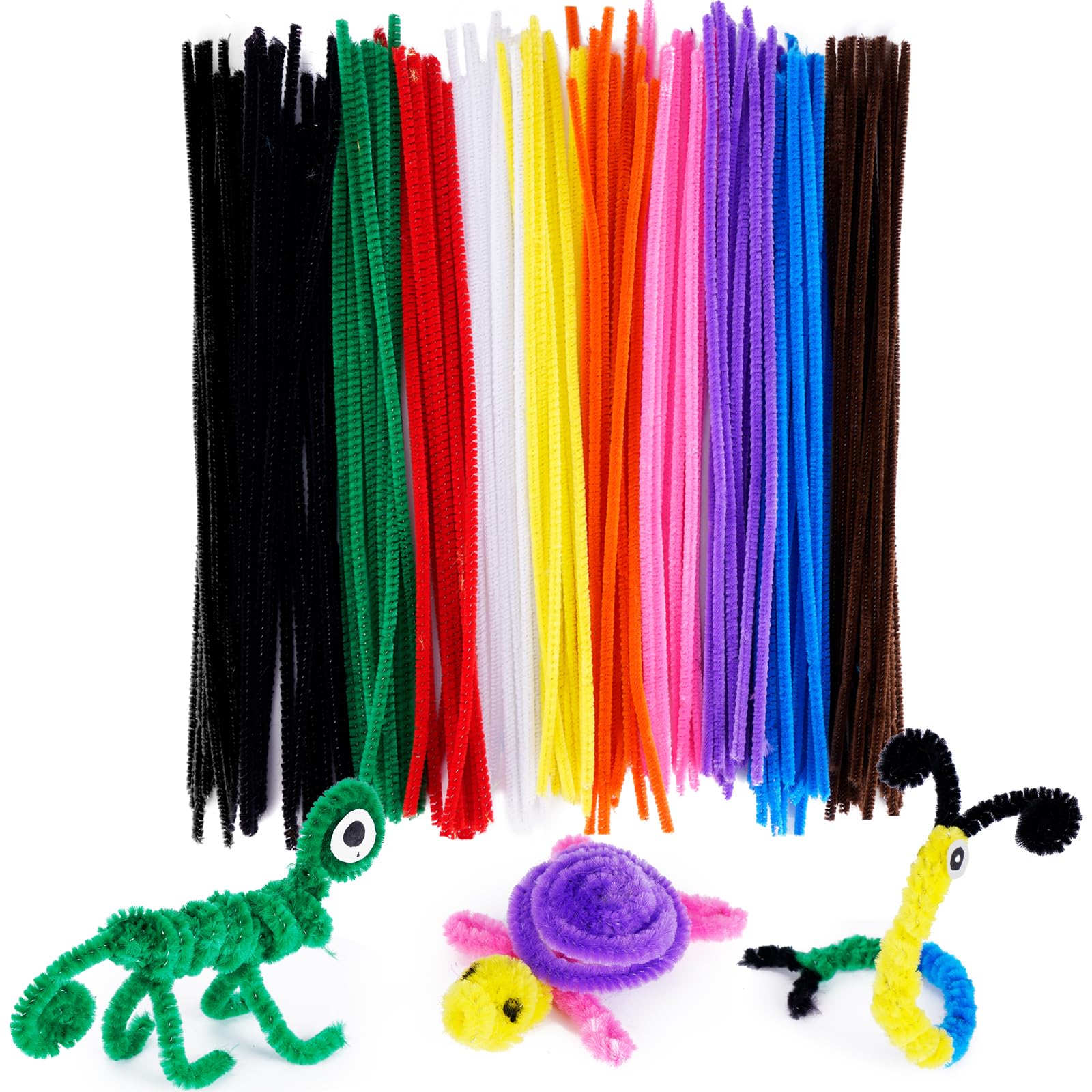 125 Pack Multi Colour Pipe Cleaners Chenille Stems Flexible Strong Suitable for Arts & Craft, DIY Designs