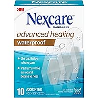 Nexcare Waterproof Advanced Healing Hydrocolloid Bandages, Assorted 10 Piece