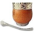 DUEVOLO Yerba Mate Gourd (Mate Cup) - Uruguayan Mate - Includes Stainless Steel Bombilla. - Mate Imperial - Mate Cup and Bombilla Set. - Wood Mate (Guarda Pampa)