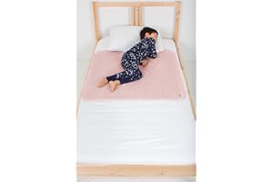 PeapodMats Bedwetting & Incontinence Waterproof Bed Mat - Reusable Underpad. Secure Placement & Breathable. Washable. Enviro Friendly 3x3 (Peach/Pink) Mattress Protector & Pee Pad for Kids & Adults