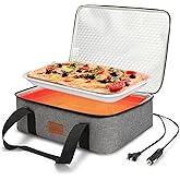 Food Warmer Electric Casserole Carrier - Large Heated Lunch Bag for Car Truck, 12V/24V/110V, Thermos for hot food for Potluck Cookouts Parties Picnic,Lasagna Lugger,Fits 9"x13" Baking Pan