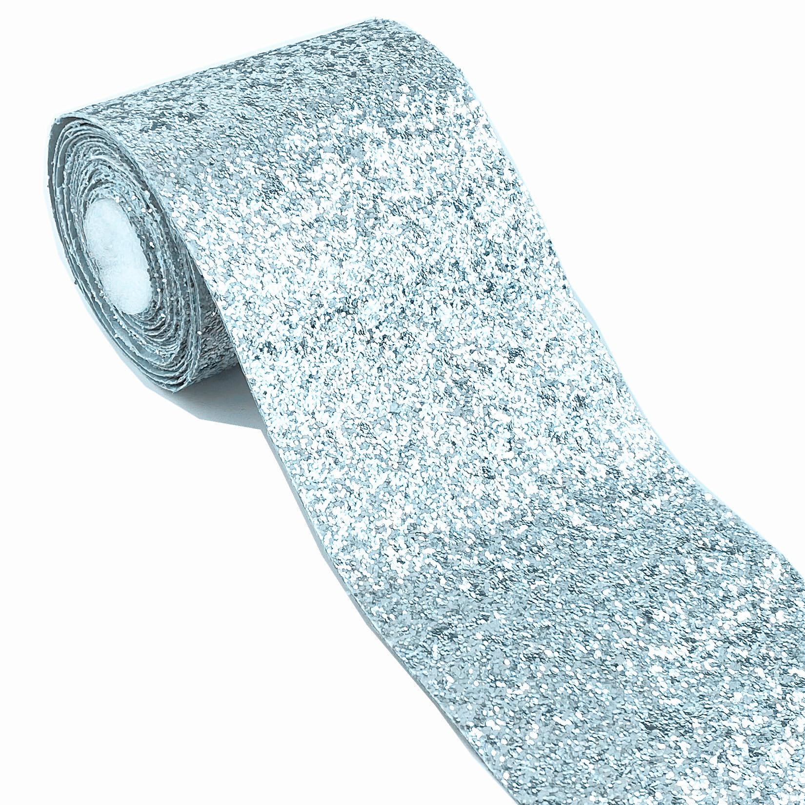 WDragon Glitter Wallpaper Border Peel and Stick Sparkle Glitter Wall Border Ceiling Decorative Border for Home Room Wall,Black Silver Gold (Silver)