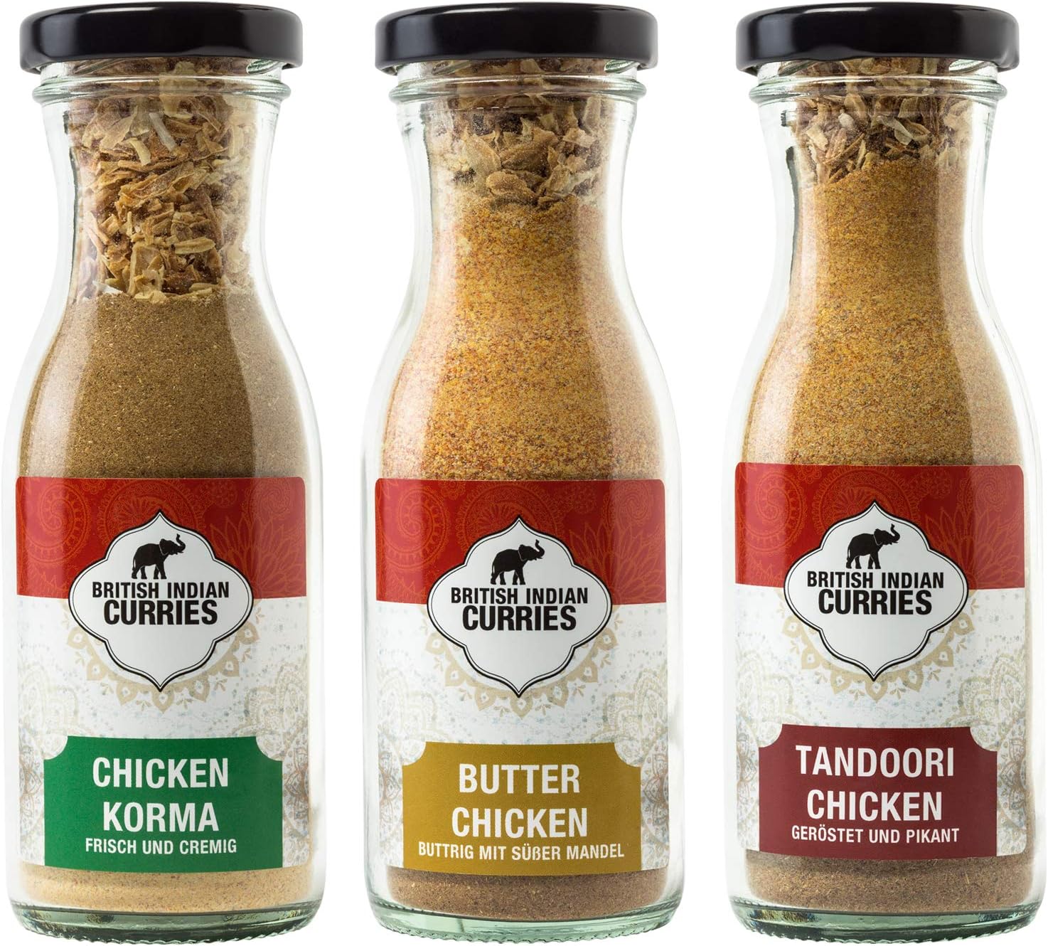 British Indian Curries - 3 Pack, Korma Masala, Rogan Josh Masala & Vindaloo Masala [3x49g BIR Curry]