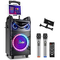 Moukey Karaoke Machine, 10" Woofer Portable PA