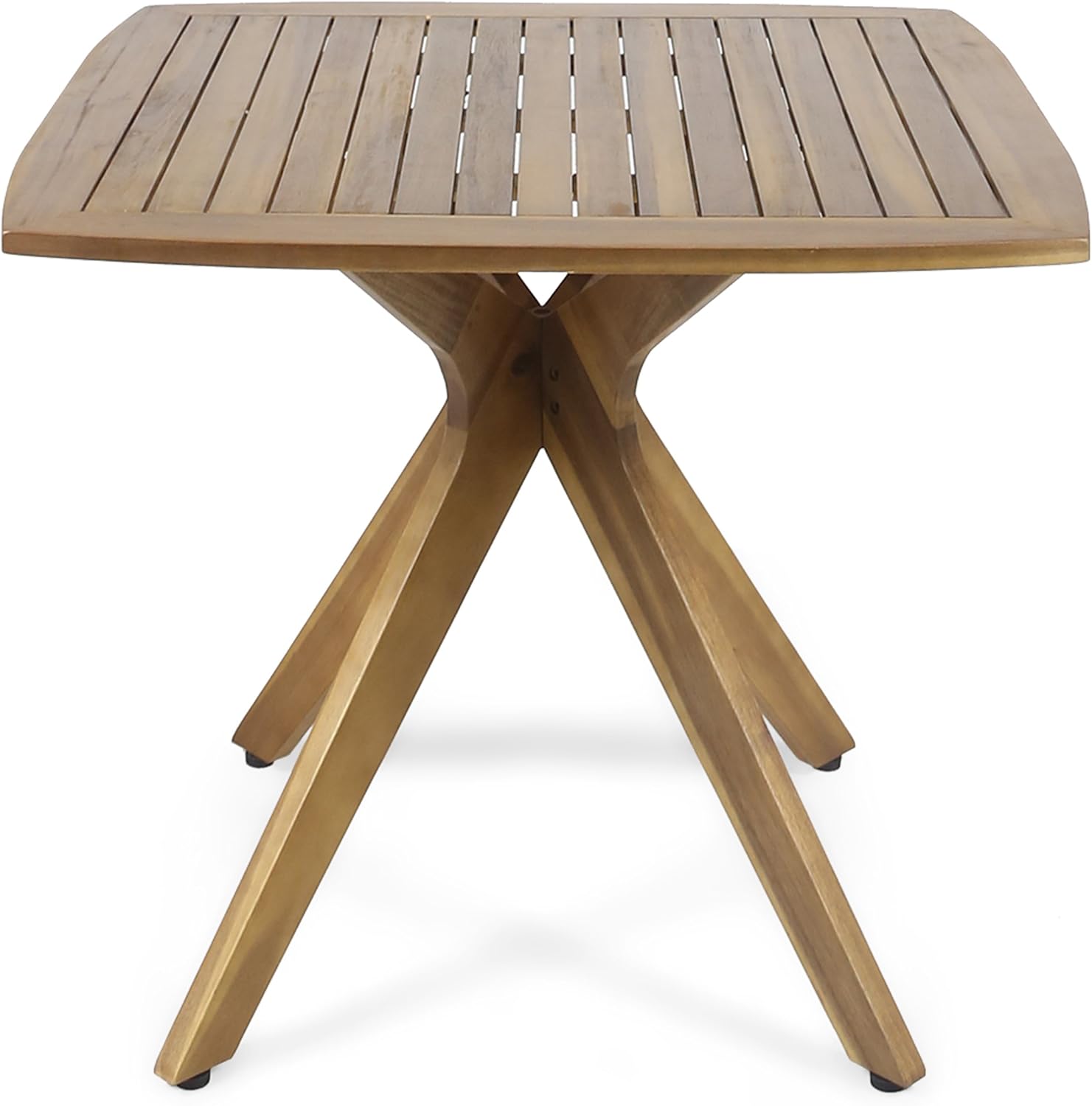 Christopher Knight Home 305136 Stanford Outdoor Square Dining Table with X Base, Teak Finish : Garden & Outdoor