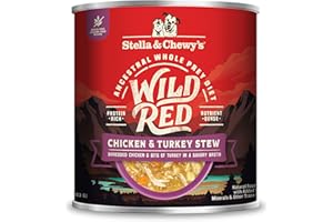 Stella & Chewy's Wild Red Wet Dog Food Chicken & Turkey Stew High Protein Recipe, 10 Ounce (Pack of 6)