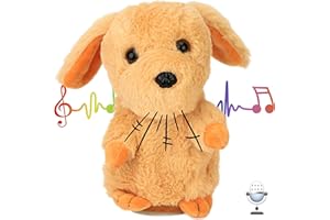 Hopearl Talking Puppy Repeats What You Say Dog Nodding Electric Interactive Animated Toy Speaking Plush Buddy Gift for Toddlers, Brown, 7''