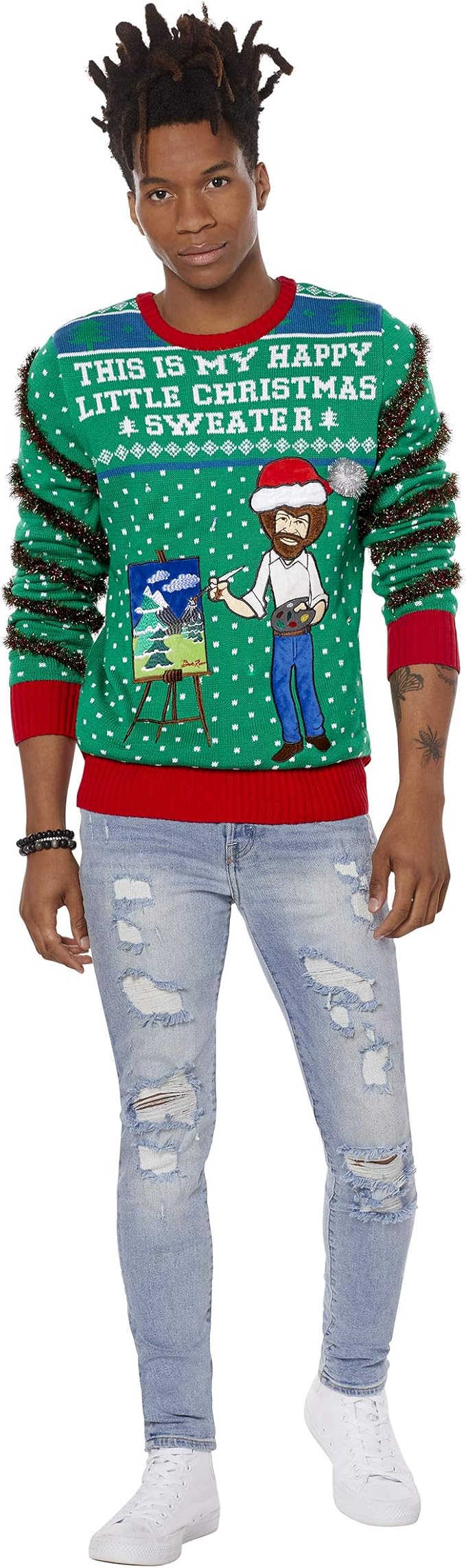 bob ross christmas sweater spencers