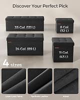 SONGMICS Storage Ottoman Foldable 38x38 cm Velvet Foot Stool 300 kg Ink Black view 6