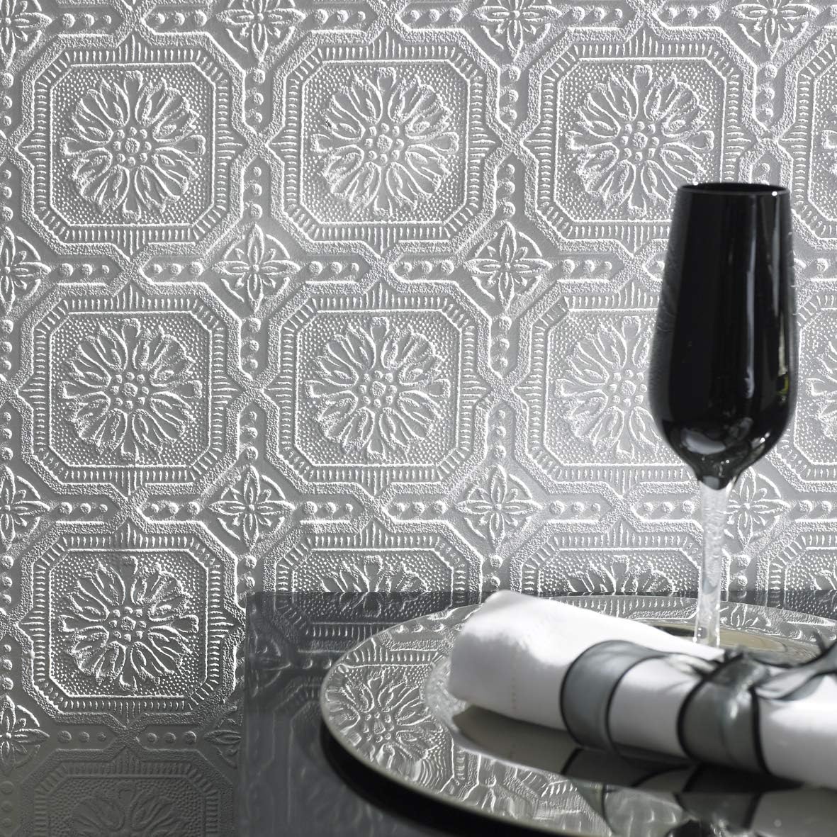 Super Fresco Small Squares Wallpaper, White, 52 x 1000 cm
