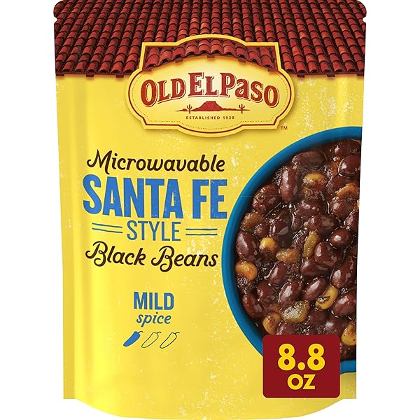 OLD EL PASO BLACK BEANS, SANTA FE STYLE, MICROWAVABLE POUCH, 8.8 OZ